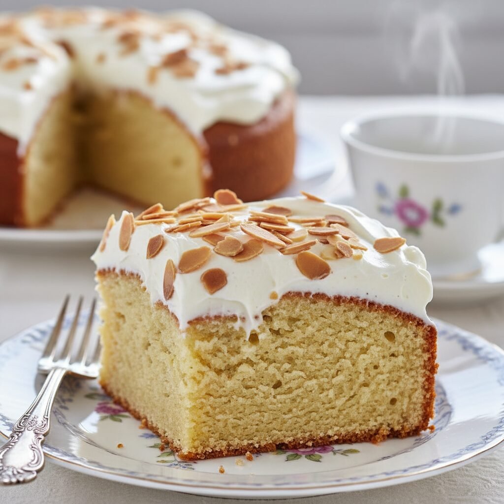 The Ultimate Moist Almond Cake With Cream Cheese Frosting