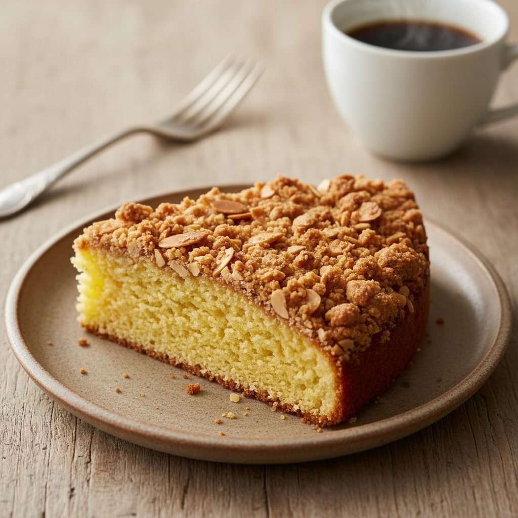The Ultimate Moist Almond Cake With Nut Crumble Topping