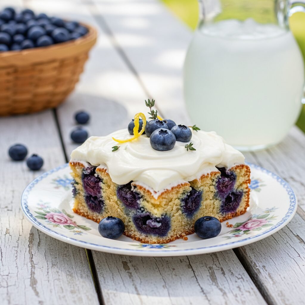 The Ultimate Moist Blueberry Cake with Tangy Cream Cheese Frosting