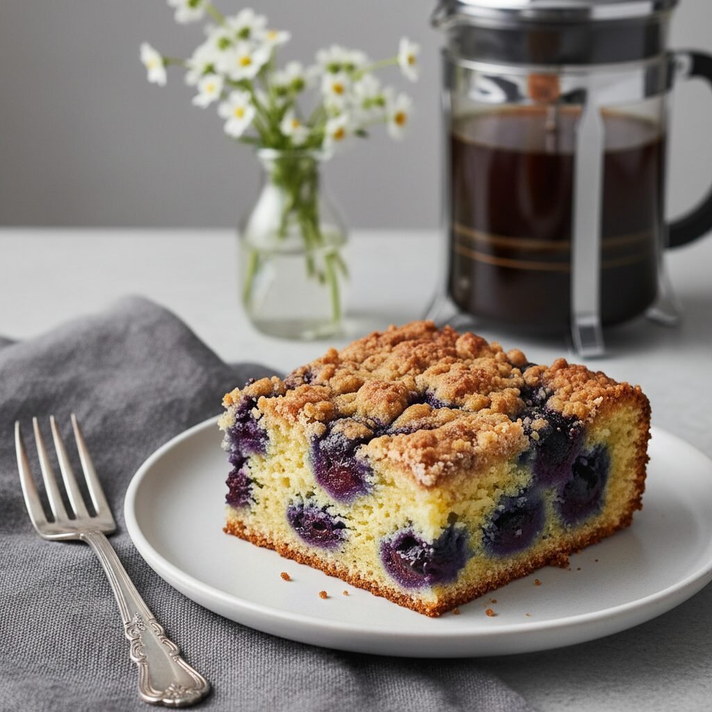 The Ultimate Moist Blueberry Coffee Cake with Buttery Streusel Topping