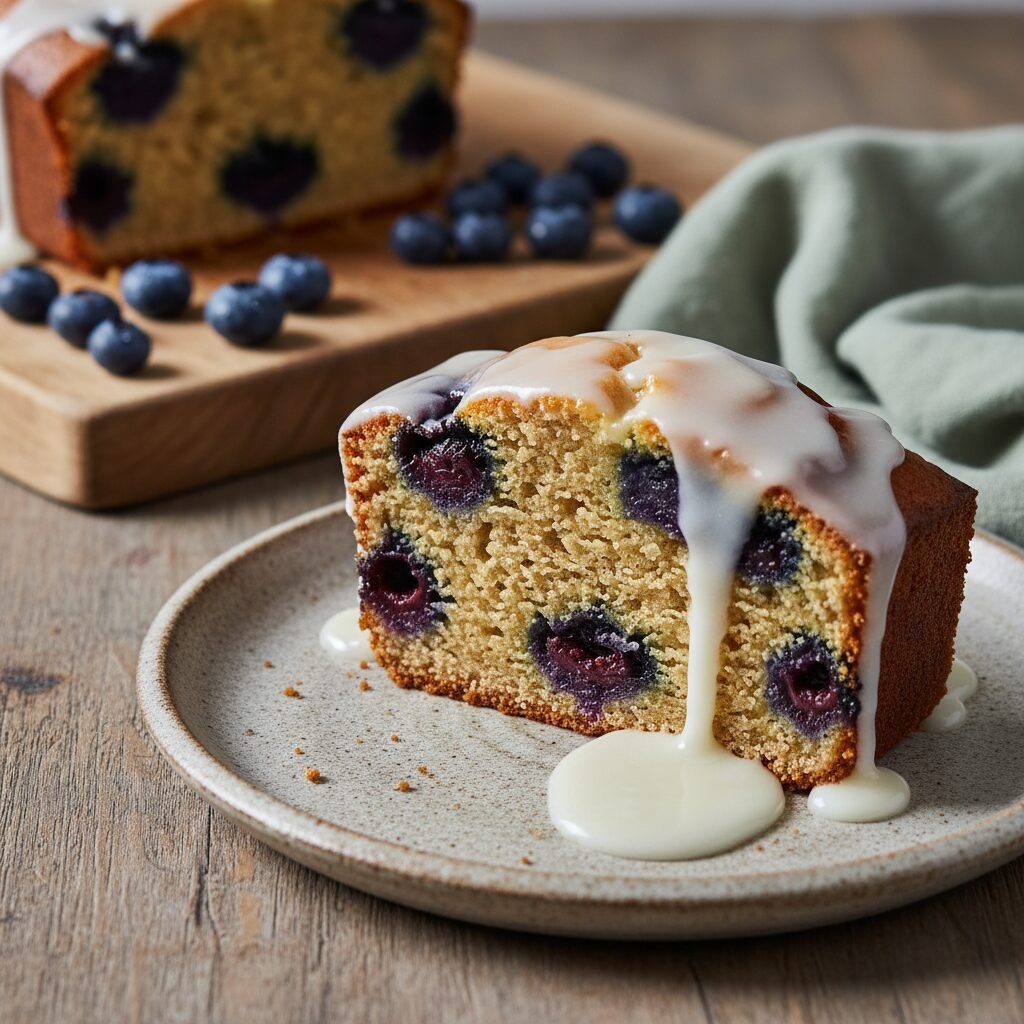 The Ultimate Moist Blueberry Loaf Cake with Zesty Lemon Glaze