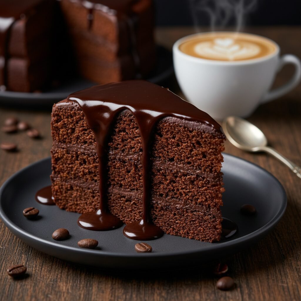 The Ultimate Moist Cappuccino Cake with Silky Chocolate Ganache