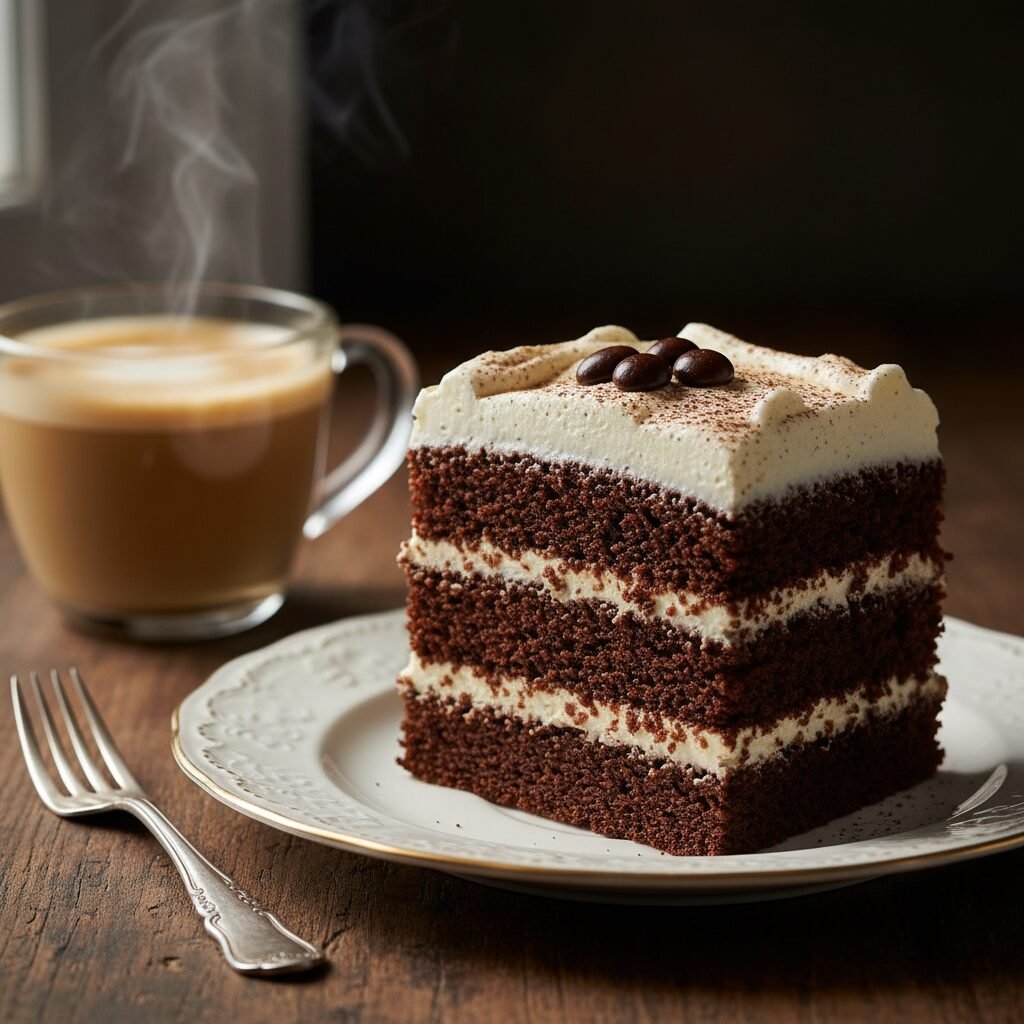 The Ultimate Moist Cappuccino Cake With Creamy Mascarpone Frosting