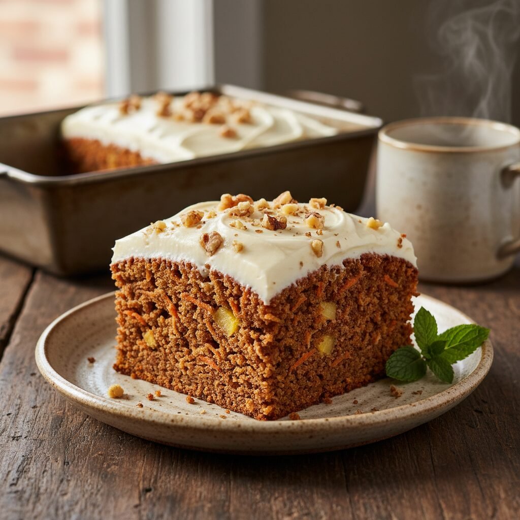 The Ultimate Moist Carrot Snack Cake With Pineapple & Cream Cheese Frosting