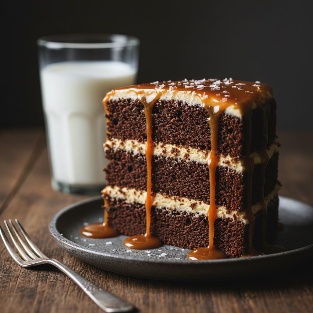 The Ultimate Moist Chocolate Birthday Cake with Salted Caramel Frosting