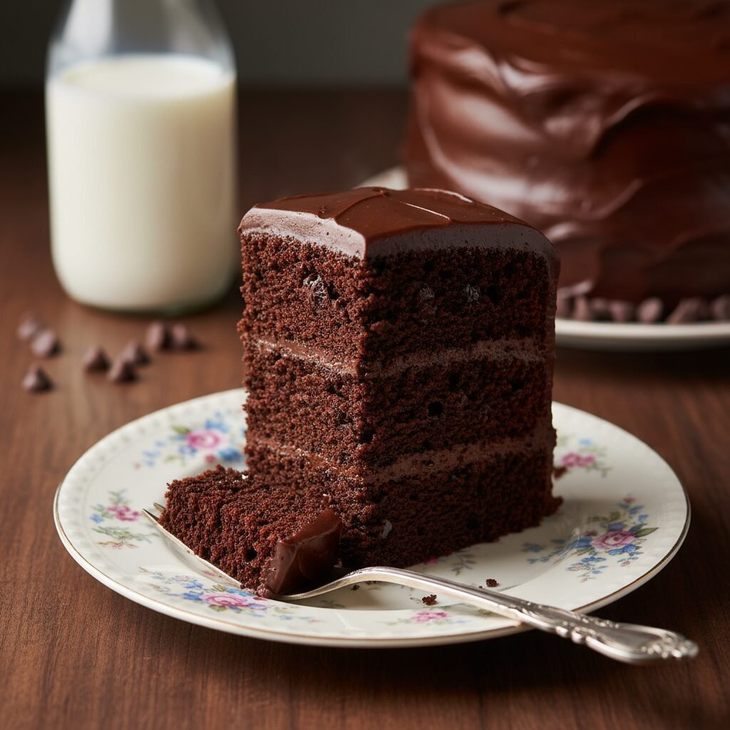 The Ultimate Moist Chocolate Layer Cake With Chocolate Chips