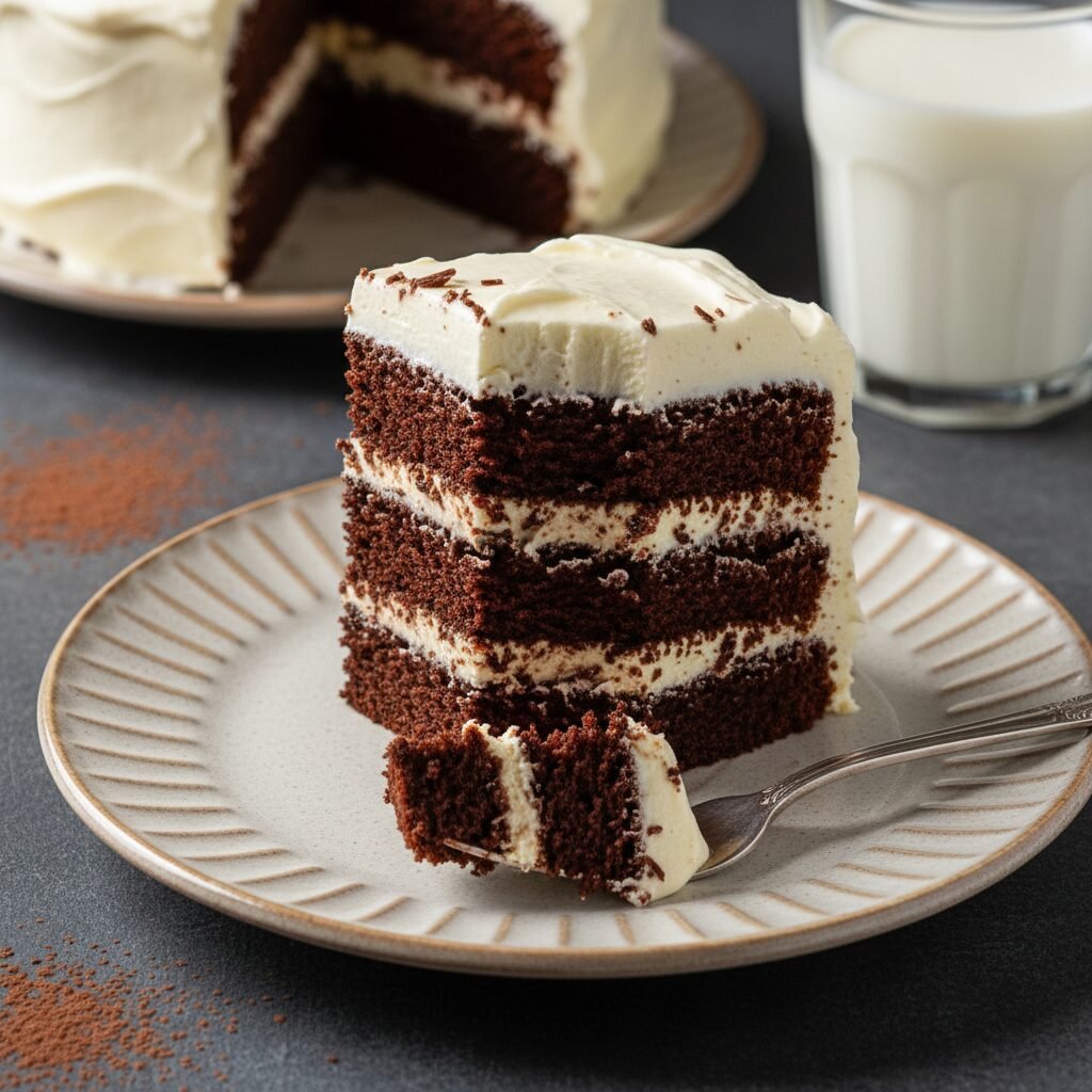 The Ultimate Moist Chocolate Layer Cake With Creamy Vanilla Frosting