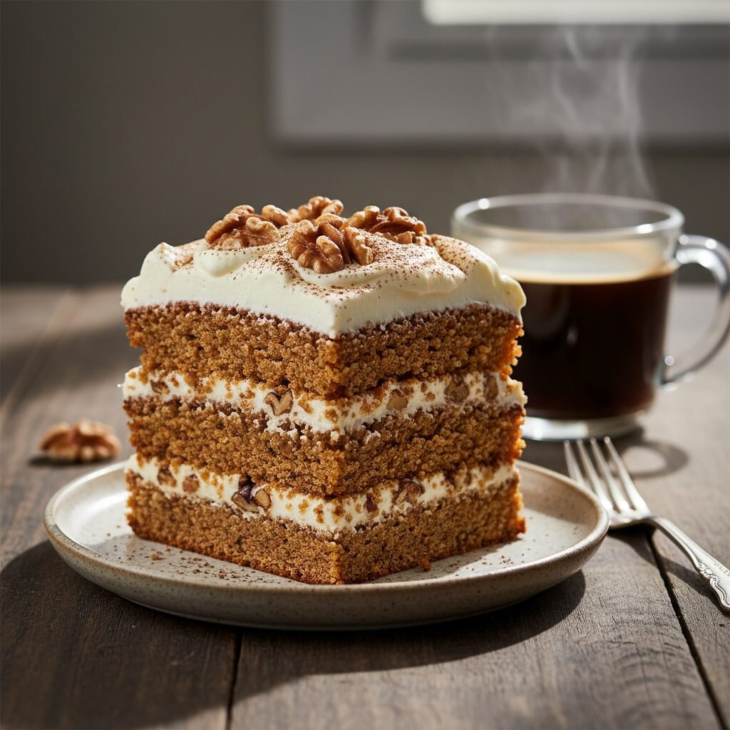 The Ultimate Moist Coffee Walnut Cake With Creamy Mascarpone Frosting