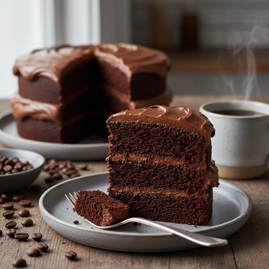 The Ultimate Moist Dark Chocolate Cake With Coffee Recipe