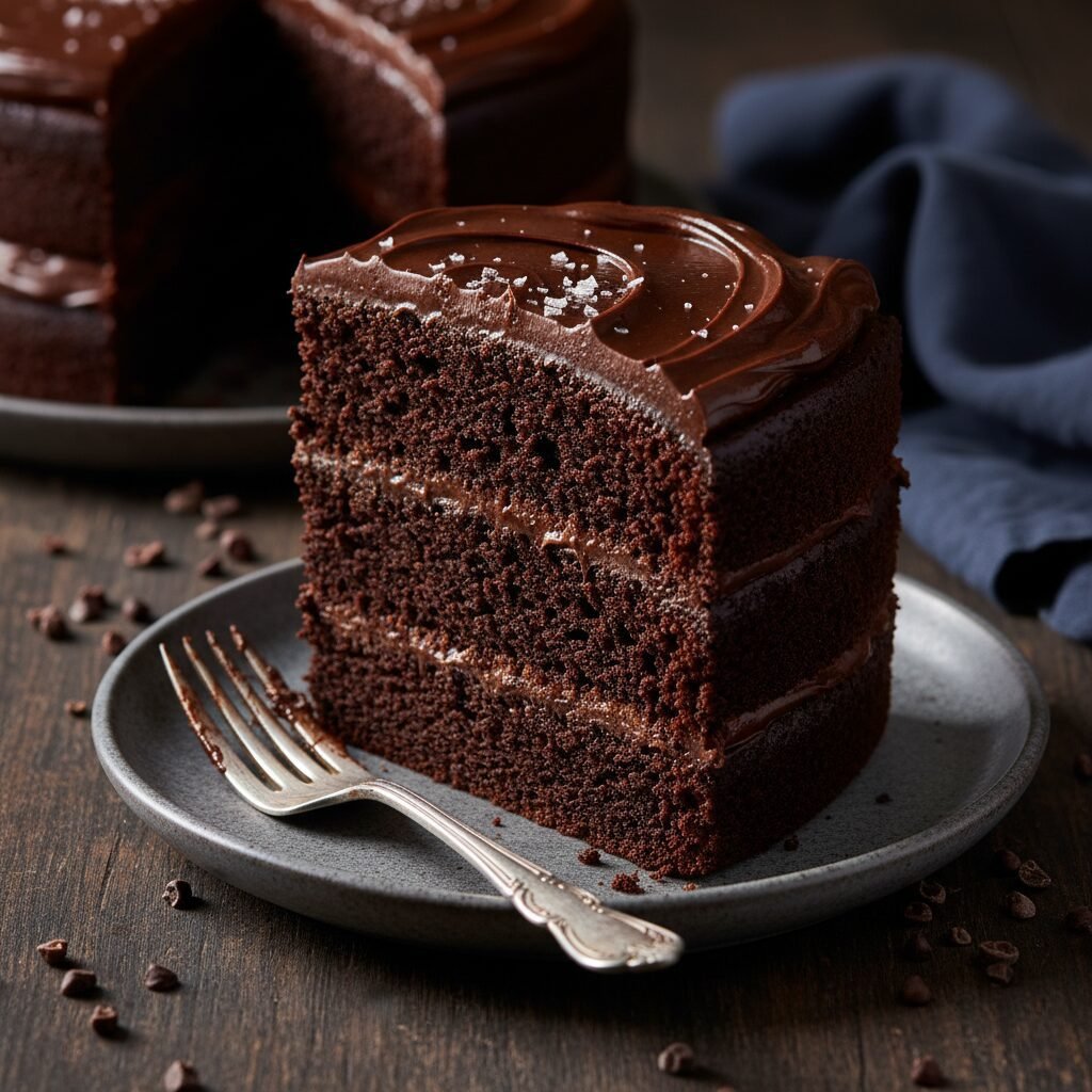 The Ultimate Moist Dark Chocolate Cake with Sour Cream