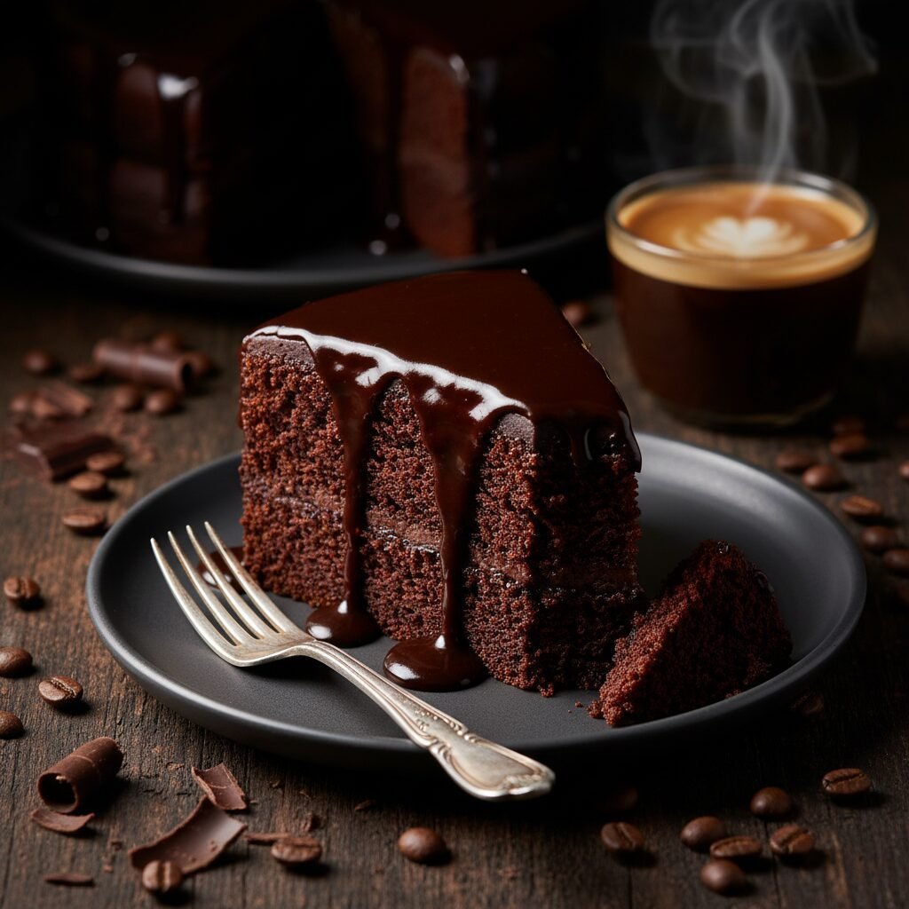 The Ultimate Moist Espresso Chocolate Cake with Silky Ganache