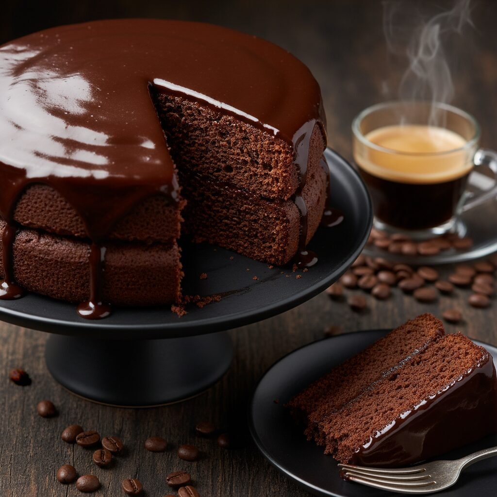 The Ultimate Moist Espresso Chocolate Cake With Silky Ganache