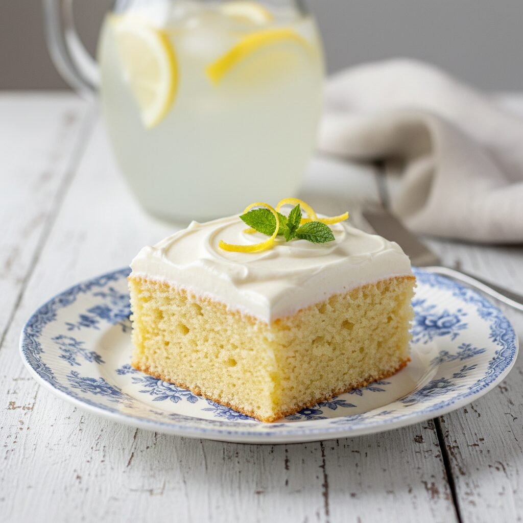 The Ultimate Moist Lemon Sheet Cake with Tangy Cream Cheese Frosting
