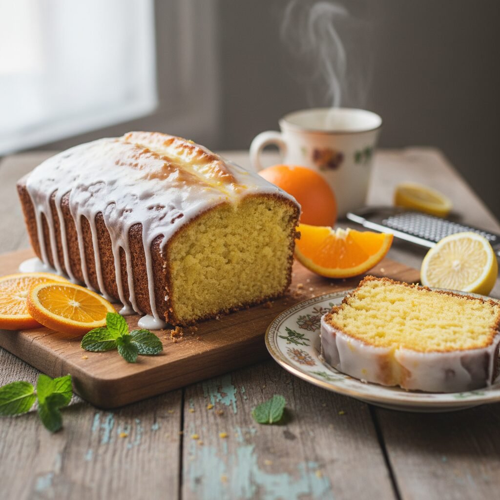 Ultra-Moist Orange Cake with Zesty Lemon Glaze