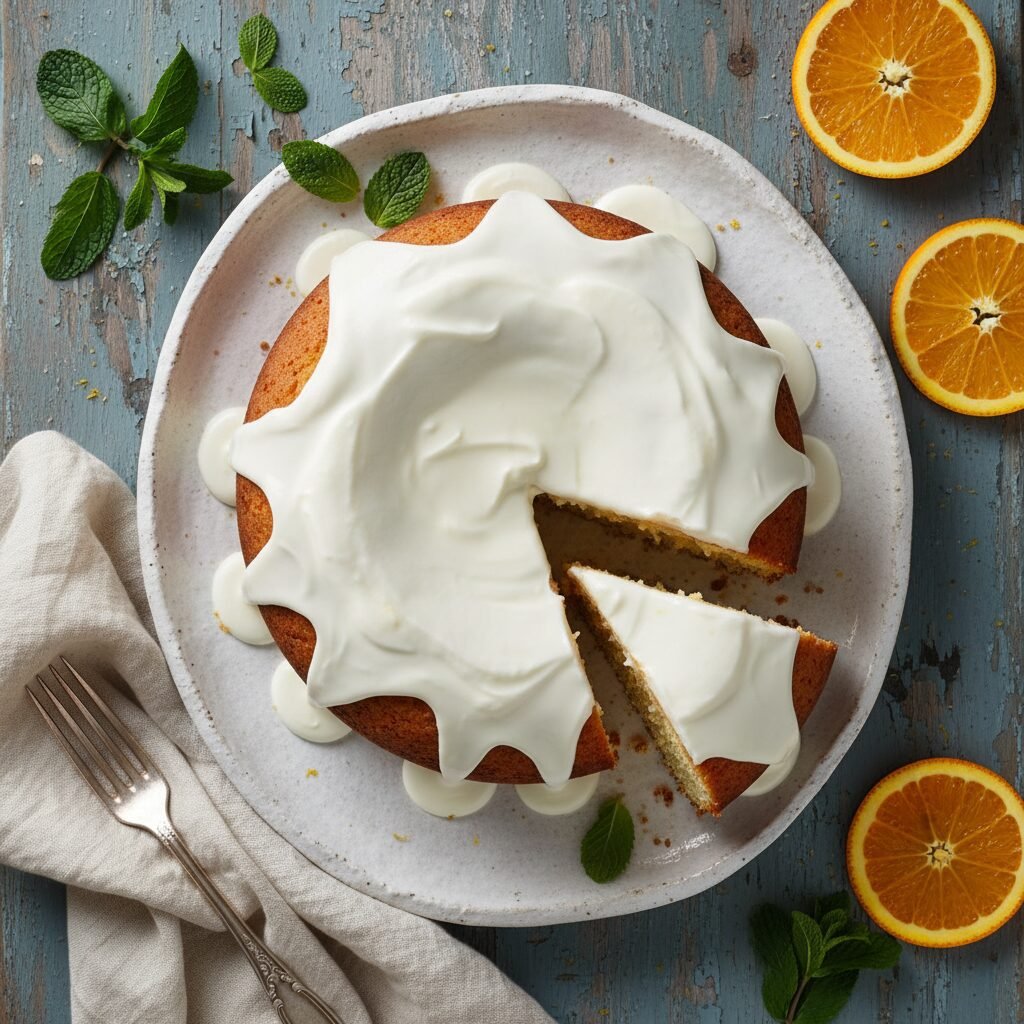 Ultra-Moist Orange Cake With Tangy Yogurt Glaze