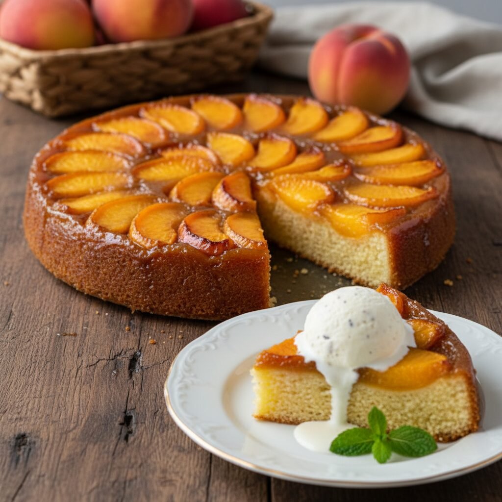 The Ultimate Moist Peach Upside Down Cake: A Summer Classic