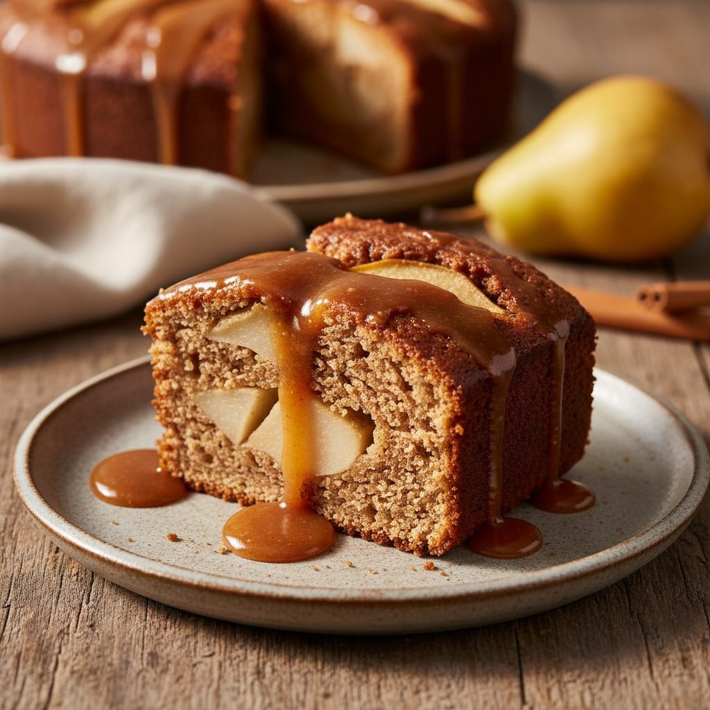 Moist Pear Cake With Brown Sugar Glaze Recipe
