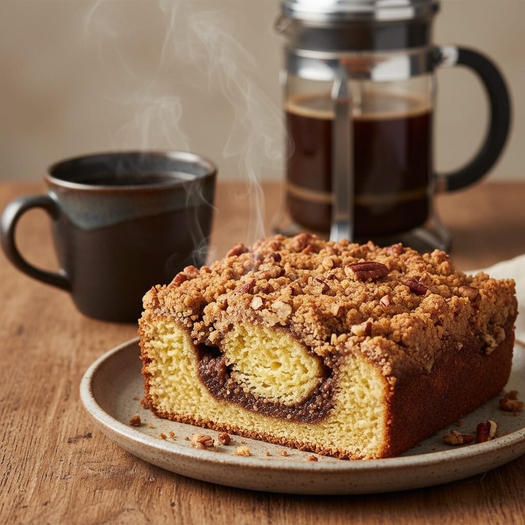 The Ultimate Moist Pecan Coffee Cake with Cinnamon Streusel
