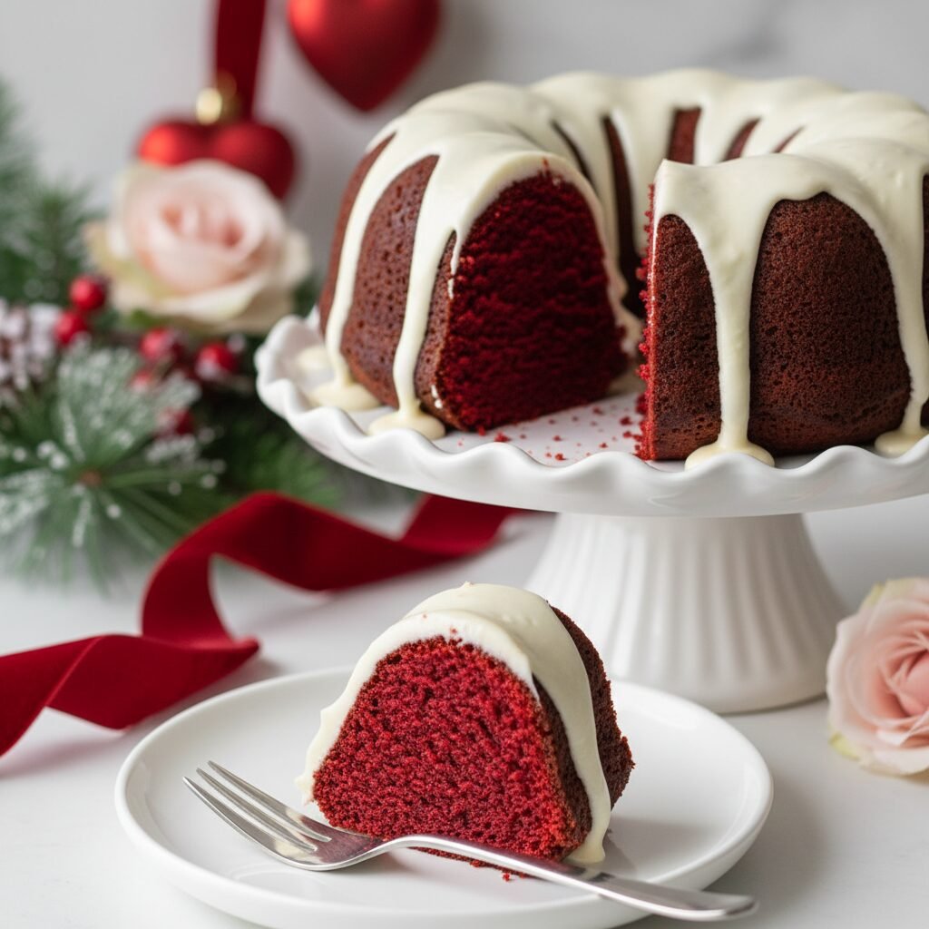 The Ultimate Moist Red Velvet Bundt Cake With Cream Cheese Frosting