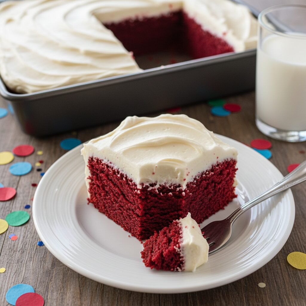 The Ultimate Moist Red Velvet Sheet Cake For Birthday Celebrations