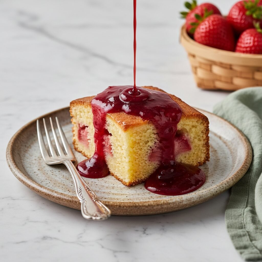 The Ultimate Moist Strawberry Cake With Fresh Berry Compote