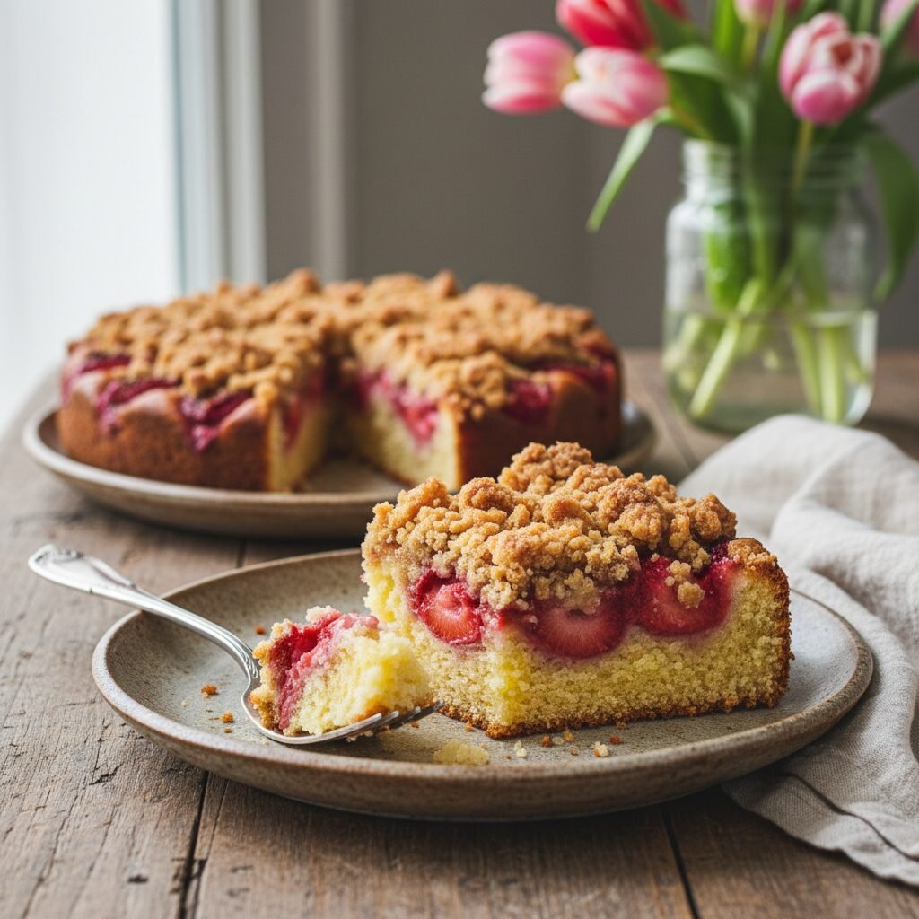 The Best Moist Strawberry Coffee Cake with Buttery Crumb Topping