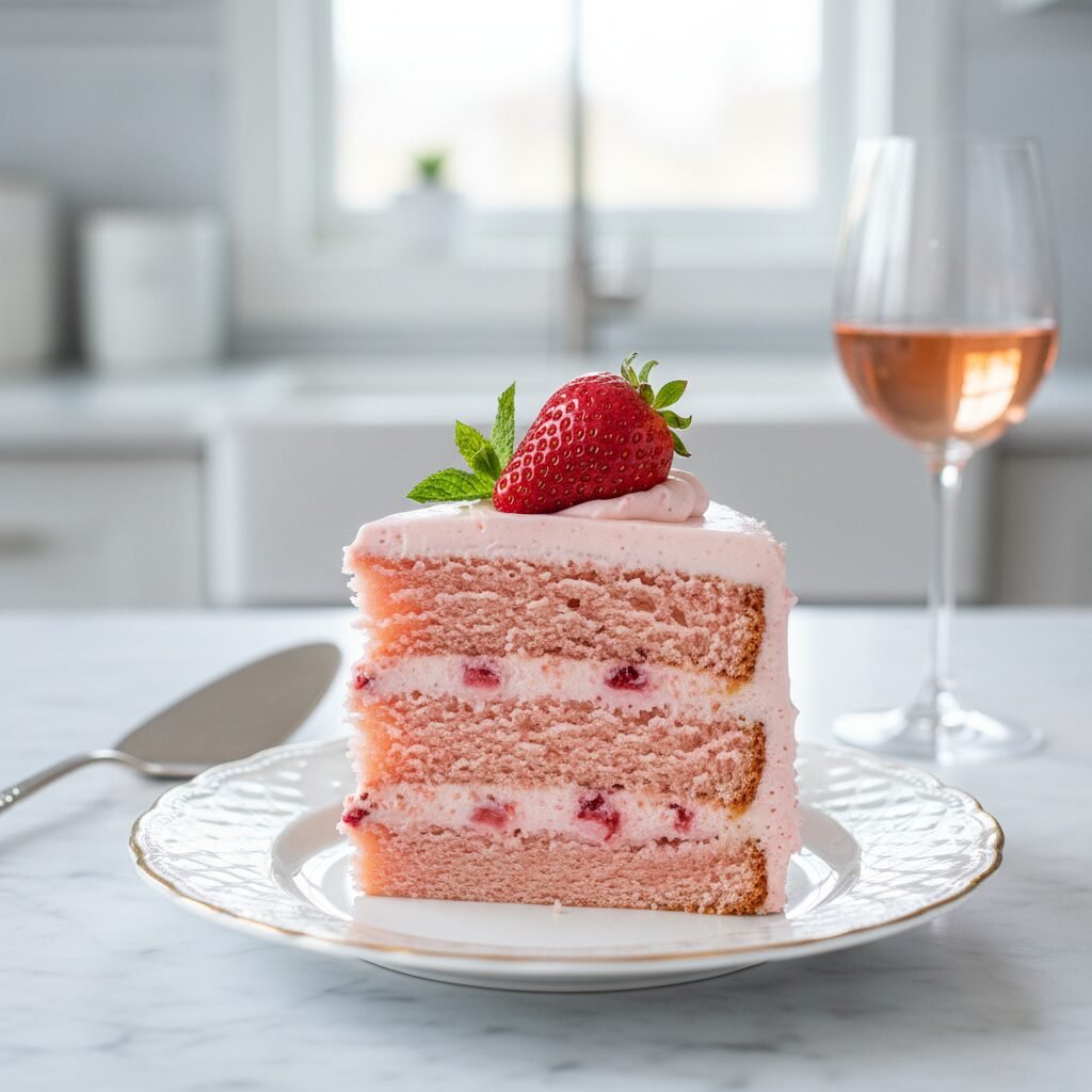 The Ultimate Moist Strawberry Layer Cake with Fresh Strawberry Reduction