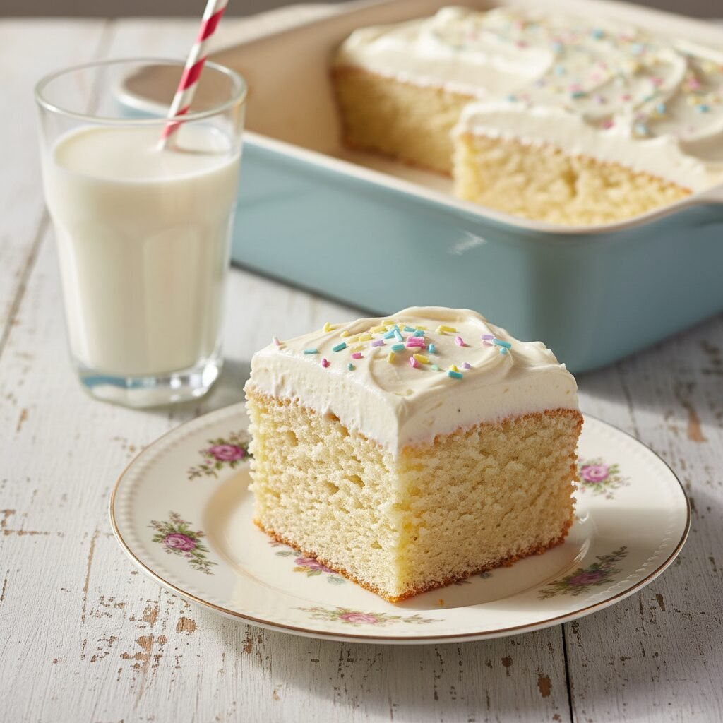 The Ultimate Moist Vanilla Layer Cake For 9x13 Pan