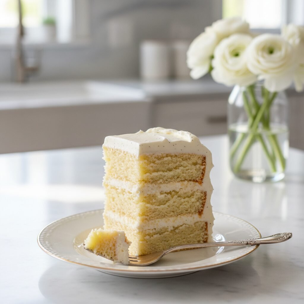 The Ultimate Moist Vanilla Layer Cake with Creamy Vanilla Buttercream