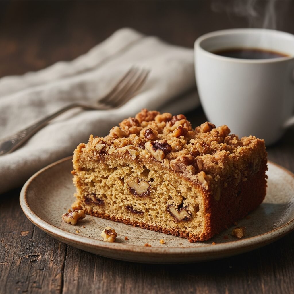 The Ultimate Moist Walnut Cake With Nut Crumble Topping