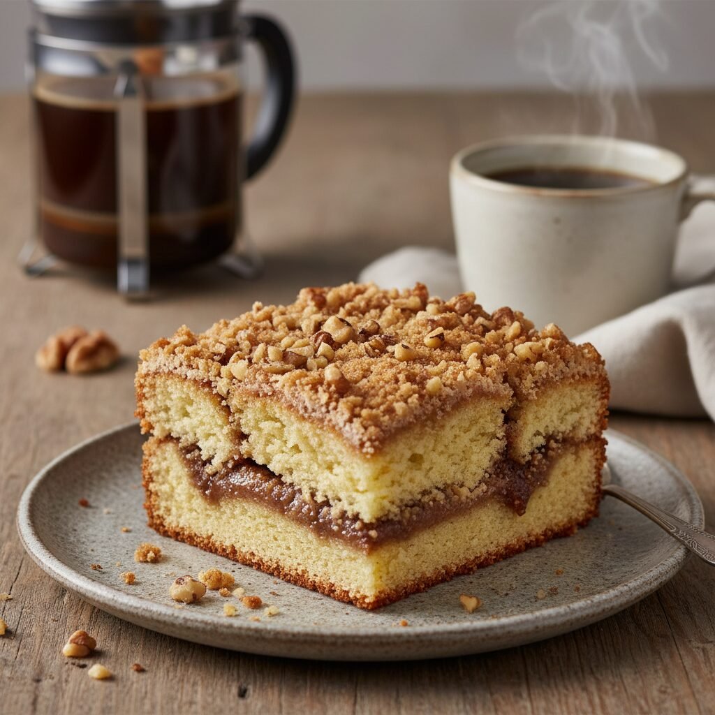 The Ultimate Moist Walnut Coffee Cake with Cinnamon Streusel