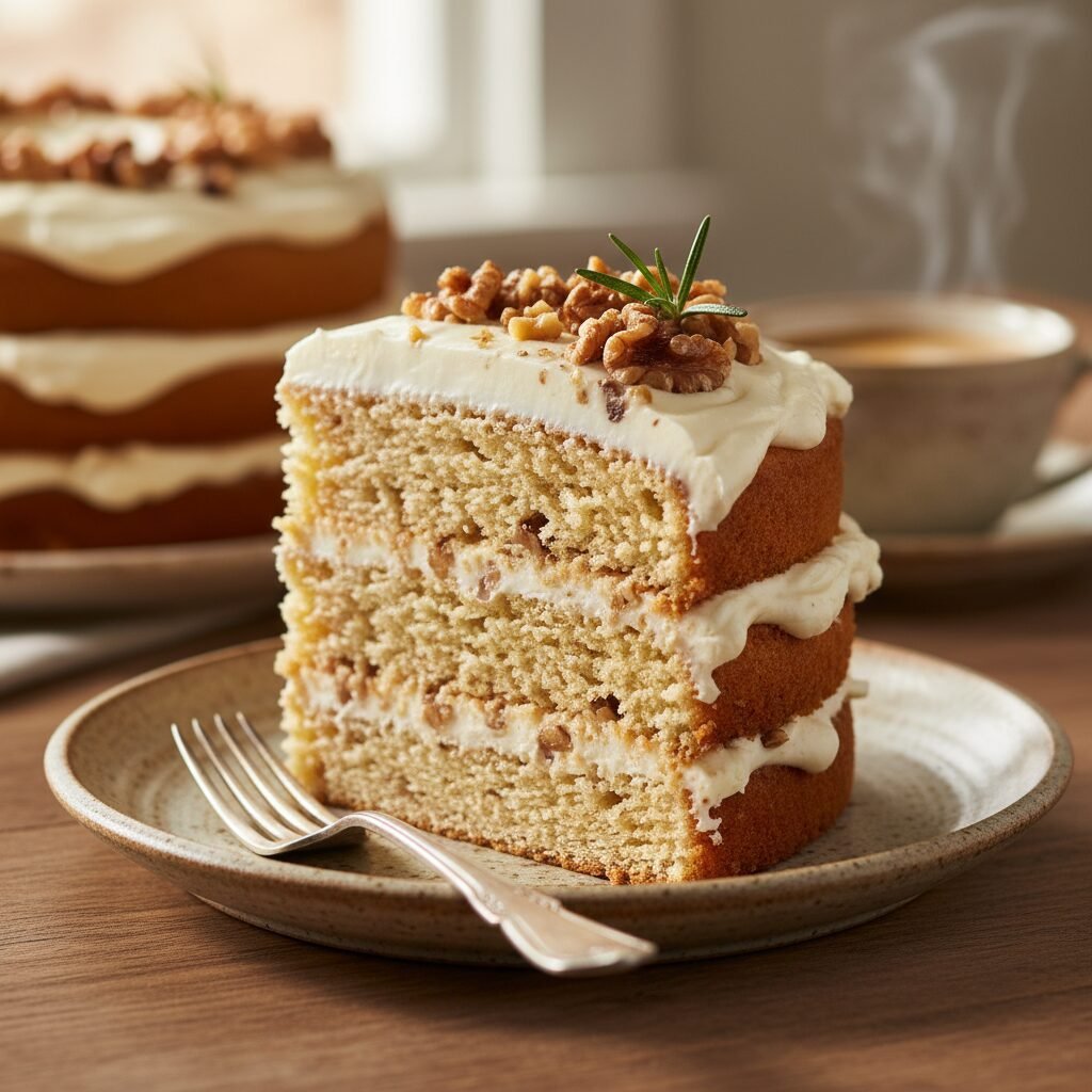 The Ultimate Moist Walnut Layer Cake with Cream Cheese Frosting