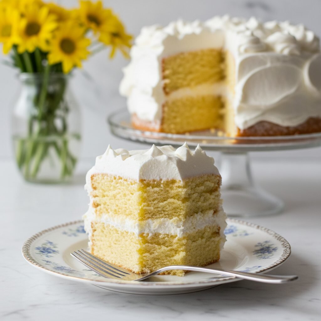 The Ultimate Moist Yellow Layer Cake With Stabilized Whipped Cream Frosting